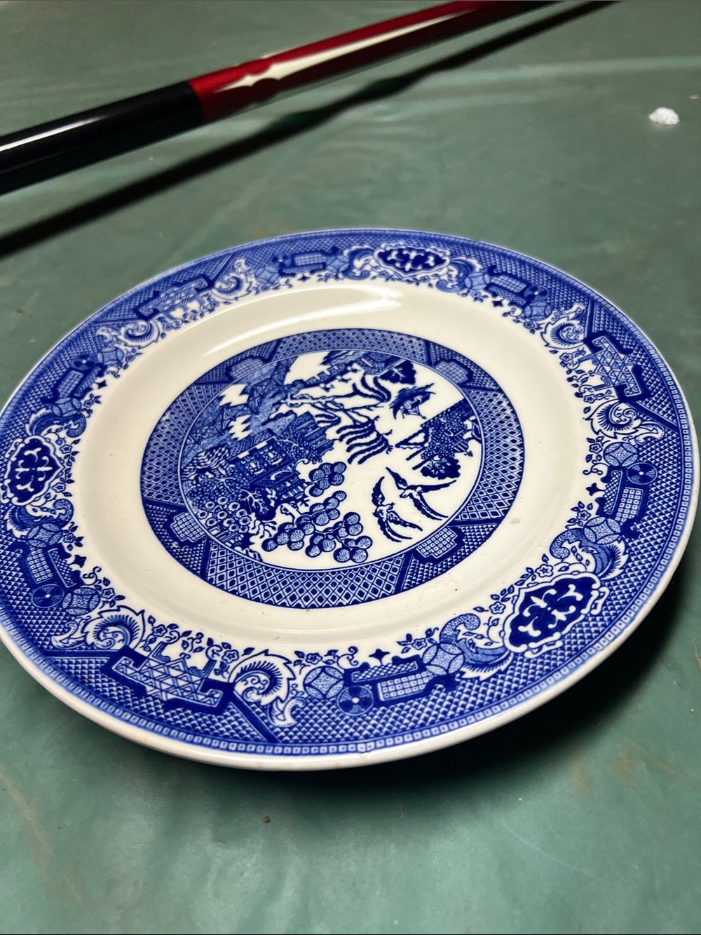 Vintage  Willow Porcelain dinner Plate - Blue and White